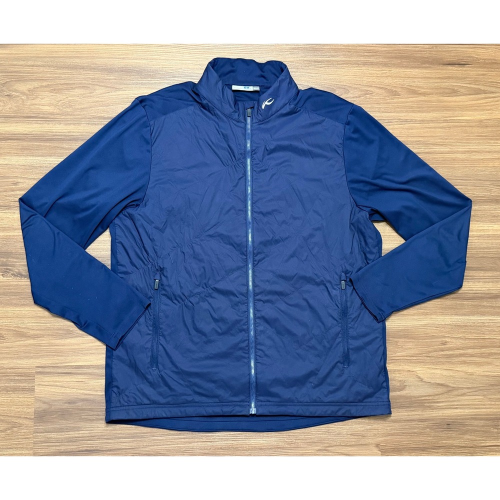KJUS Mens Hybrid Quilted Retention Full Zip Performance Jacket Navy Sz 2XL